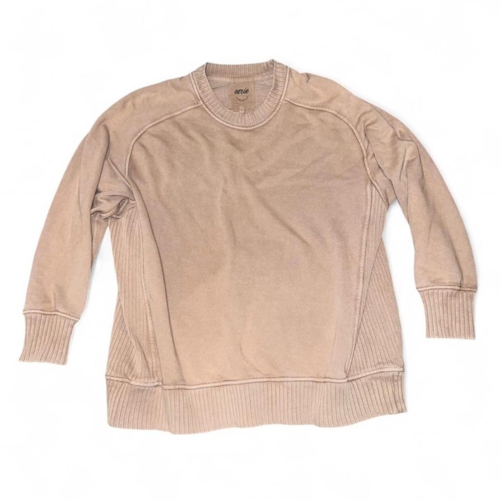 aerie Down to Earth Crewneck Sweater - Brown